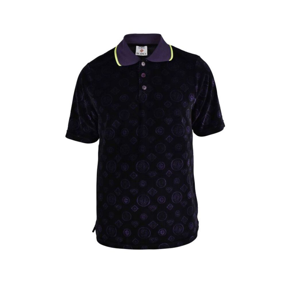 Casablanca Men Monogram Velour Polo